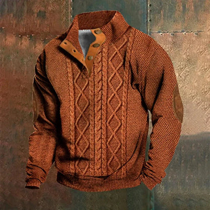 Knit Sweater – Retro Rib Lines & Easy Layering Warmth
