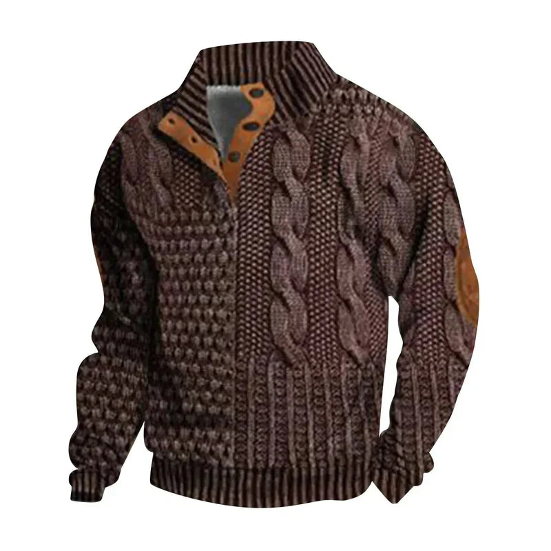 Knit Sweater – Retro Rib Lines & Easy Layering Warmth