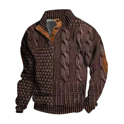 Knit Sweater – Retro Rib Lines & Easy Layering Warmth