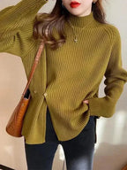 Knit Sweater - Wool Blend Turtleneck & Warm Layering
