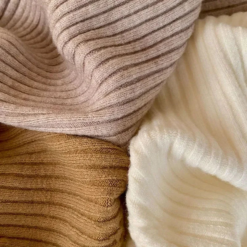 Knit Sweater - Wool Blend Turtleneck & Warm Layering