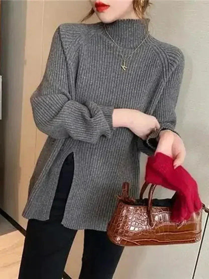 Knit Sweater - Wool Blend Turtleneck & Warm Layering