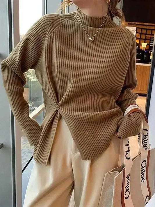 Knit Sweater - Wool Blend Turtleneck & Warm Layering