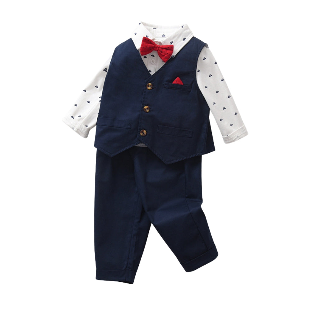 Navy Gentleman Vest and Pants Set