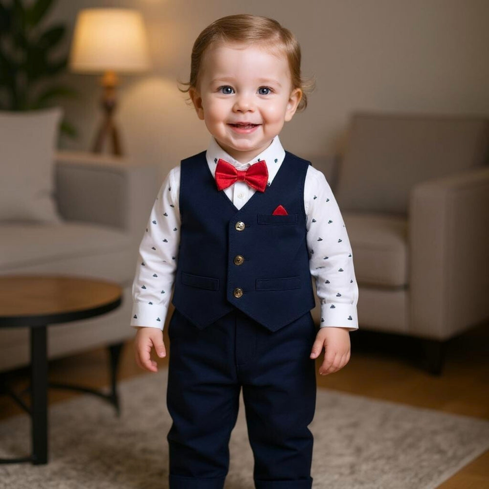 Navy Gentleman Vest and Pants Set