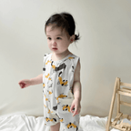 Playful Print Baby Romper With Pockets