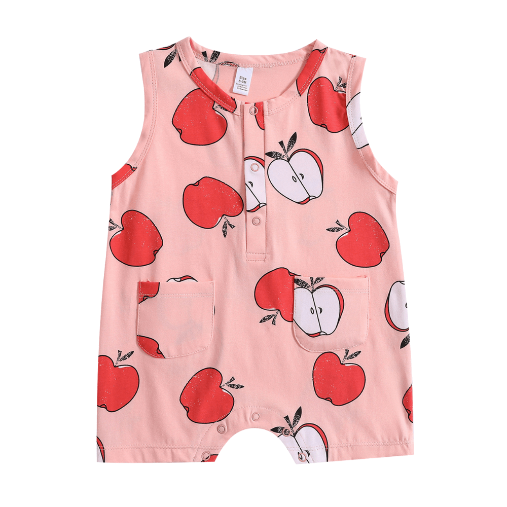 Playful Print Baby Romper With Pockets