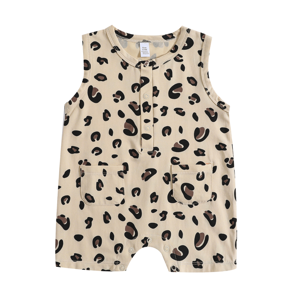 Playful Print Baby Romper With Pockets