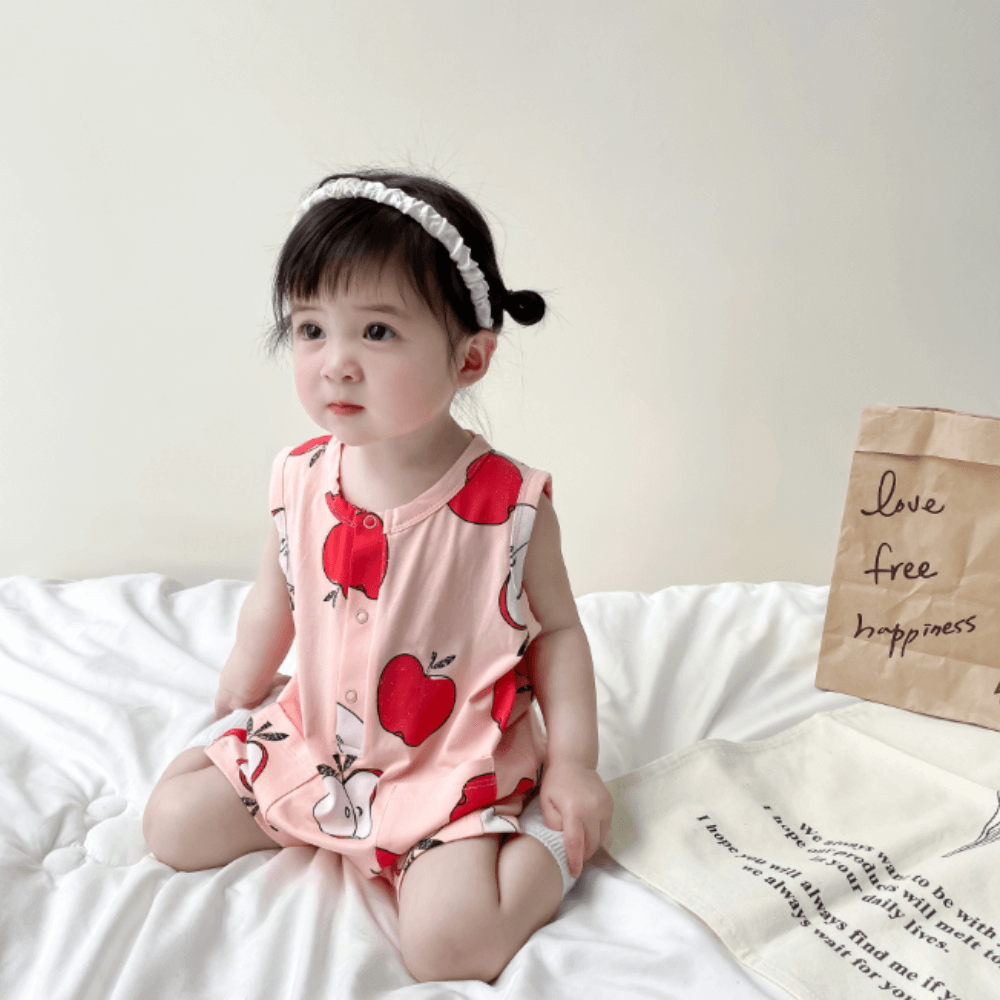 Playful Print Baby Romper With Pockets