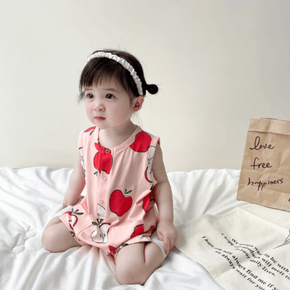 Playful Print Baby Romper With Pockets