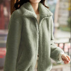 Polyester Blend Jacket - Fleece Lined & Zip Front Warmth