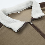 Polyester Blend Jacket - Fleece Lining And Zip Front Ease