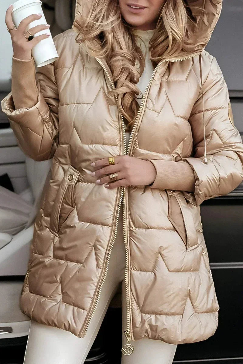 Polyester Blend Jacket – Hooded Front & Windproof Warmth