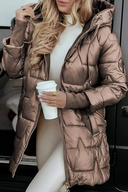 Polyester Blend Jacket – Hooded Front & Windproof Warmth