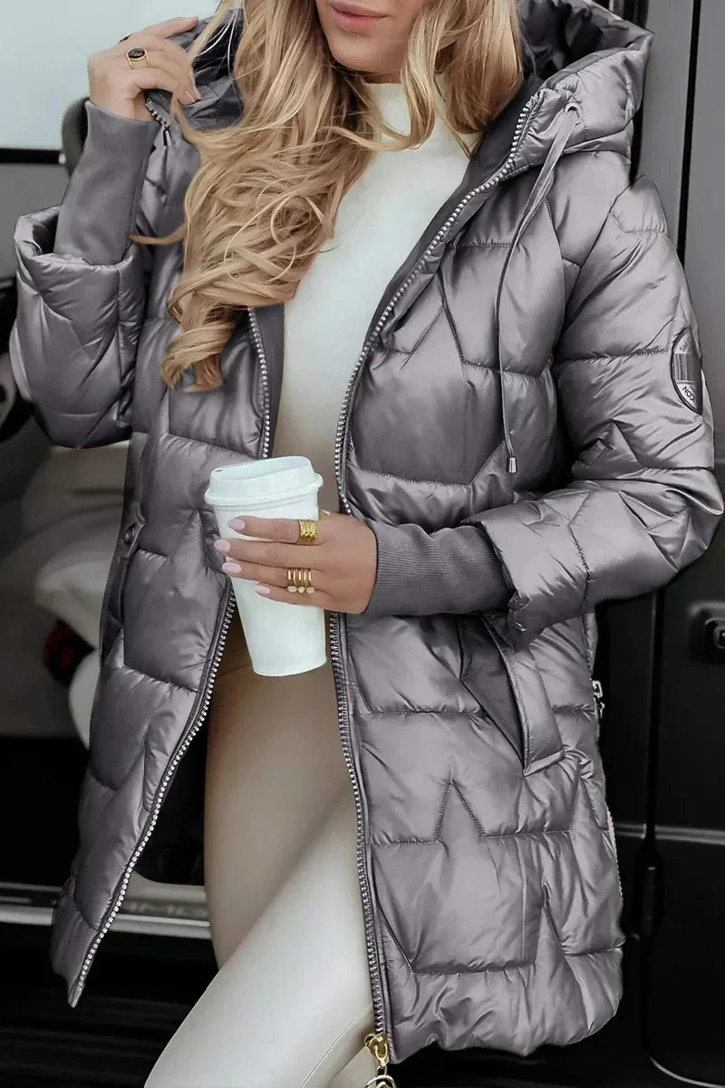 Polyester Blend Jacket – Hooded Front & Windproof Warmth