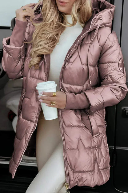 Polyester Blend Jacket – Hooded Front & Windproof Warmth