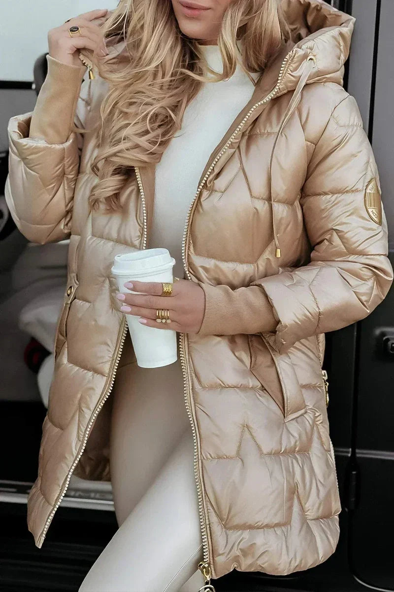 Polyester Blend Jacket – Hooded Front & Windproof Warmth
