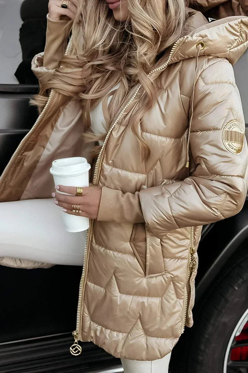 Polyester Blend Jacket – Hooded Front & Windproof Warmth