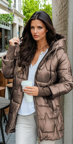 Polyester Blend Jacket – Hooded Front & Windproof Warmth