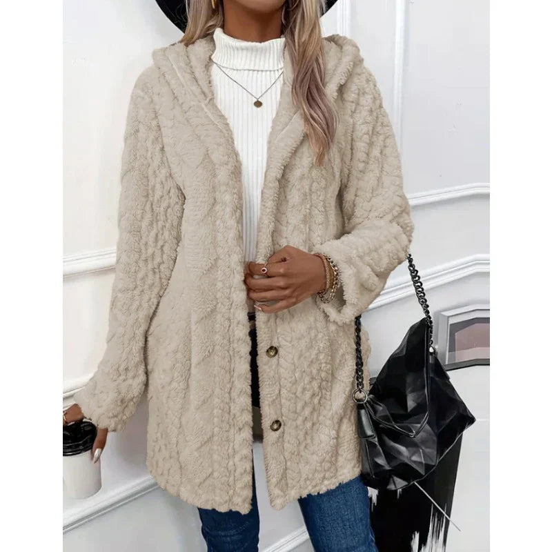 Polyester Blend Jacket - Plush Finish & Warm Coverage