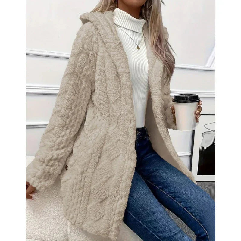 Polyester Blend Jacket - Plush Finish & Warm Coverage