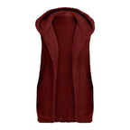 Polyester Blend Vest - Thick Hooded Design And Easy Layer