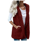 Polyester Blend Vest - Thick Hooded Design And Easy Layer