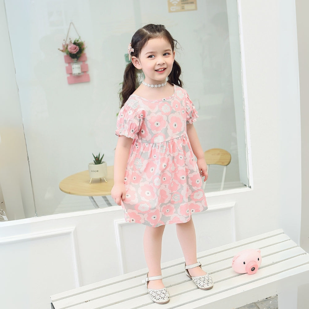 Pretty Puff Sleeve Girls Dress