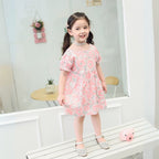 Pretty Puff Sleeve Girls Dress