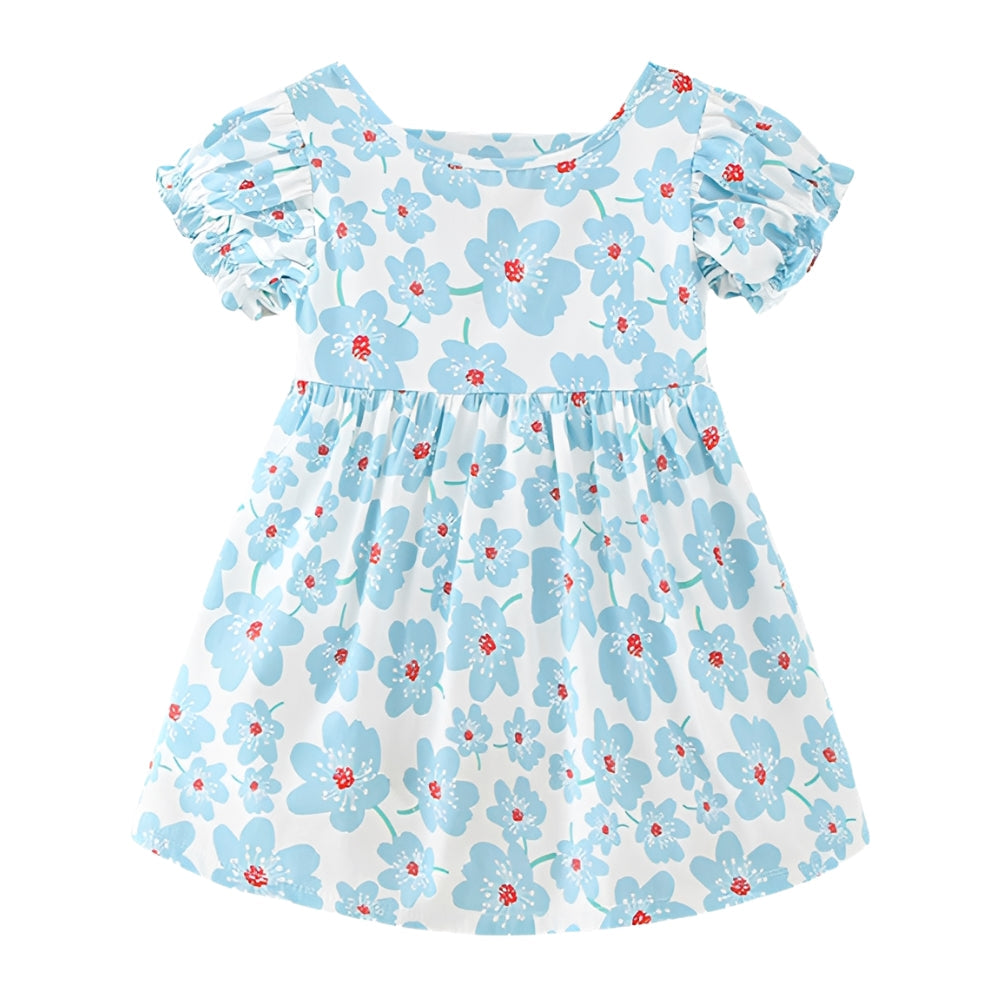 Pretty Puff Sleeve Girls Dress