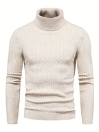 Rayon Blend Pullover - High Neck Twist & Warm Layer