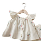 Ensemble d'été à volants fleuris pour filles