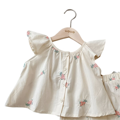 Darling Floral Ruffle Girls Summer Set