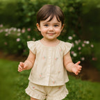 Ensemble d'été à volants fleuris pour filles