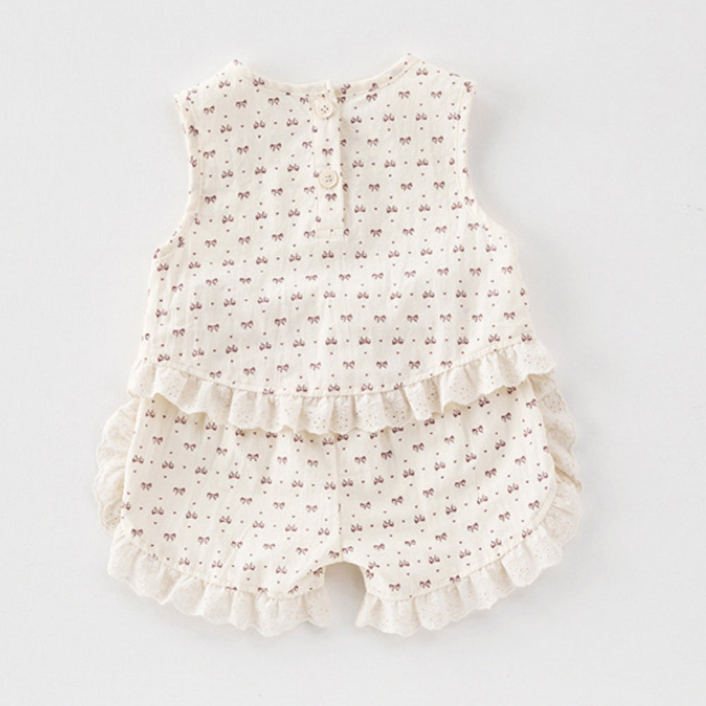 Ruffle Trim Sleeveless Top and Shorts Set