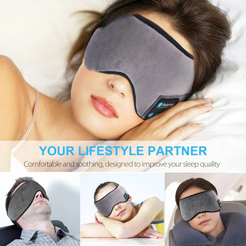 Écouteurs de sommeil Bluetooth, masque pour les yeux, bandeau Bluetooth, écouteurs sans fil souples et confortables.