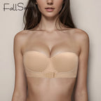 Soutien-gorge sans bretelles à fermeture avant FallSweet, deux-en-un, push-up, à armatures, pour femmes