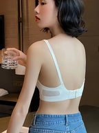 Deep V Seamless Bras For Women Push Up Non-wire Bra With Pads U-back Brasiere Invisible Underwear Breathable Mesh Sexy Lingerie