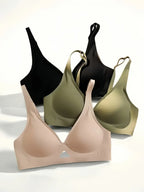 Deep V Seamless Bras For Women Push Up Non-wire Bra With Pads U-back Brasiere Invisible Underwear Breathable Mesh Sexy Lingerie