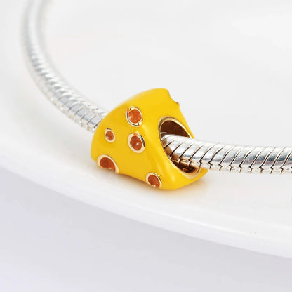 Fit Pandora 925 Original Bracelet Food Series Cola Coffee Burger Cheese Ice Cream Silver Charm Beads For DIY Jewelry Gift Making