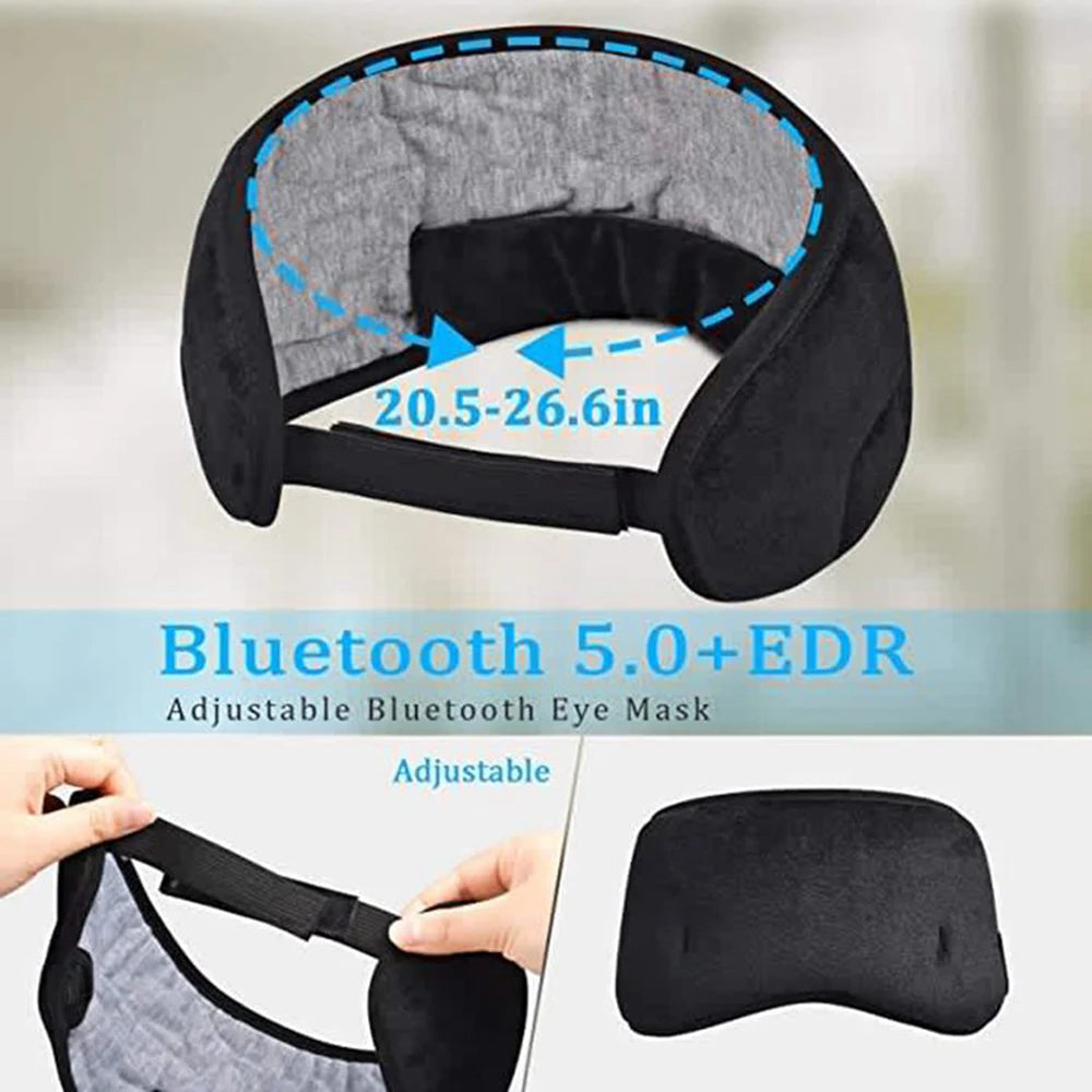 Écouteurs de sommeil Bluetooth, masque pour les yeux, bandeau Bluetooth, écouteurs sans fil souples et confortables.