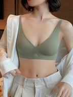 Deep V Seamless Bras For Women Push Up Non-wire Bra With Pads U-back Brasiere Invisible Underwear Breathable Mesh Sexy Lingerie