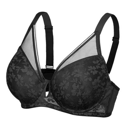 FallSweet Plus Size Bra for Women Push Up Underwire Bras Sexy Hollow Out Lingerie Thin Cup Brassiere Femme 34 to 44DD Cup