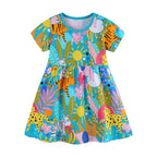 Playful Safari Animal Girls Dress