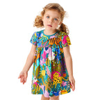 Playful Safari Animal Girls Dress