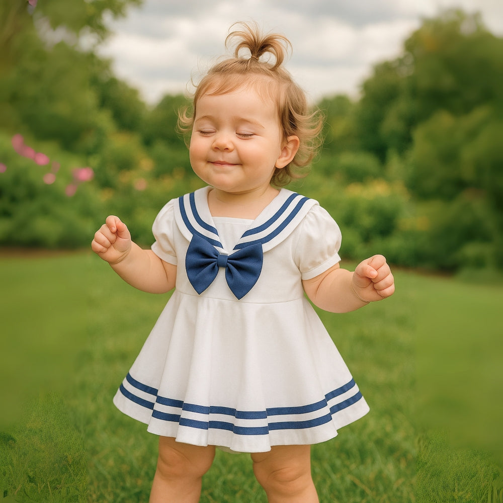 Robe bébé à col marin