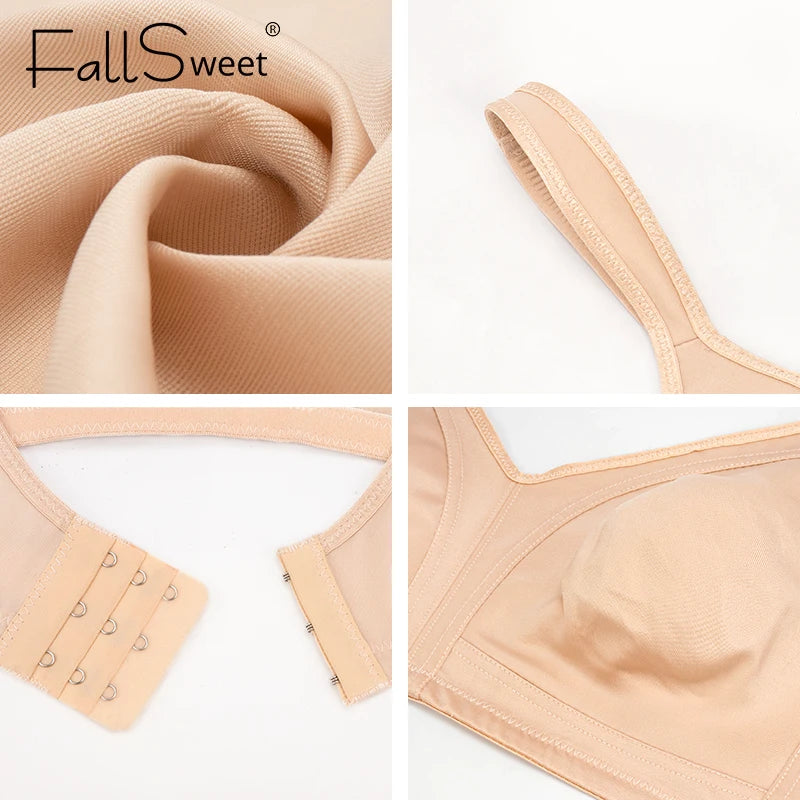 Soutien-gorge minimiseur FallSweet pour femmes, sans rembourrage, lingerie sexy, grandes tailles, sans armatures, tailles 38 à 50