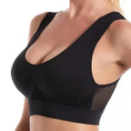 Soutien-gorge de sport femme grande taille sans armatures, sans coutures, avec coussinets amovibles, idéal pour la course à pied et le sport. 