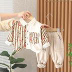 Striped Bear Shirt and Pants Set
