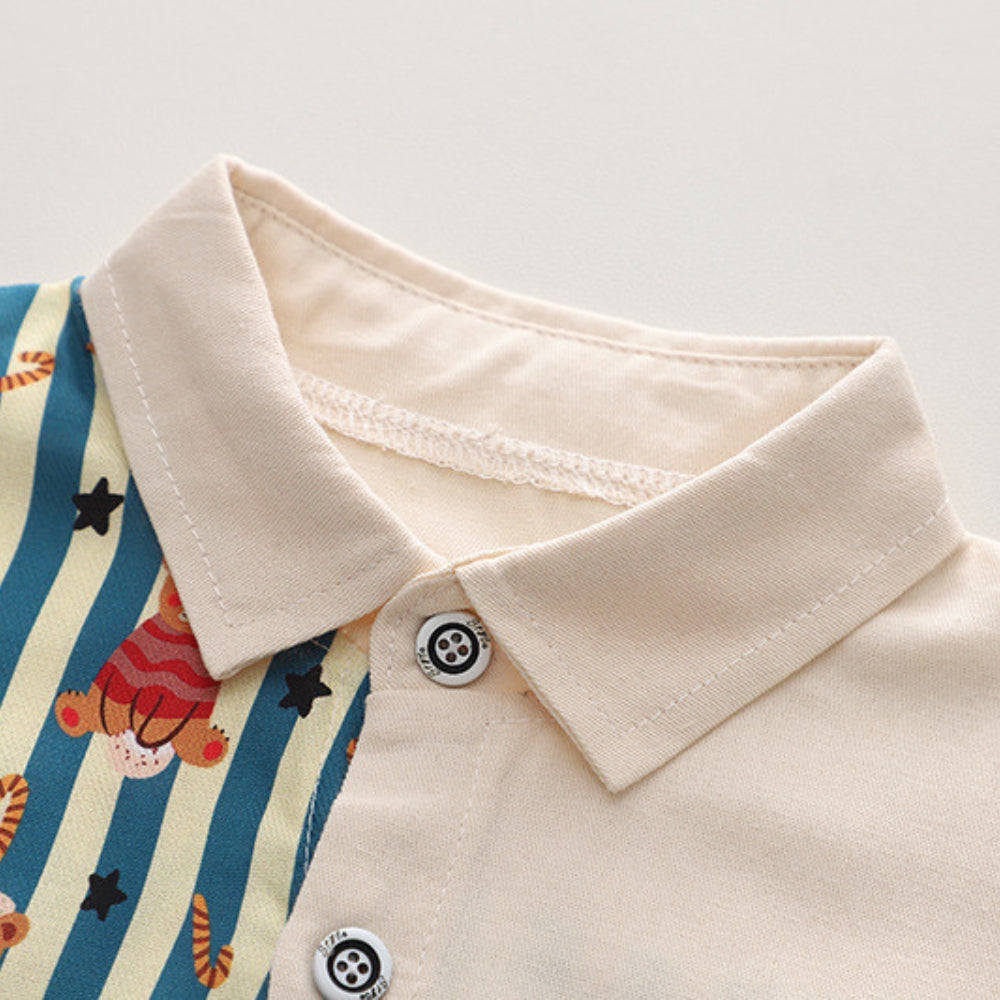 Striped Bear Shirt and Pants Set